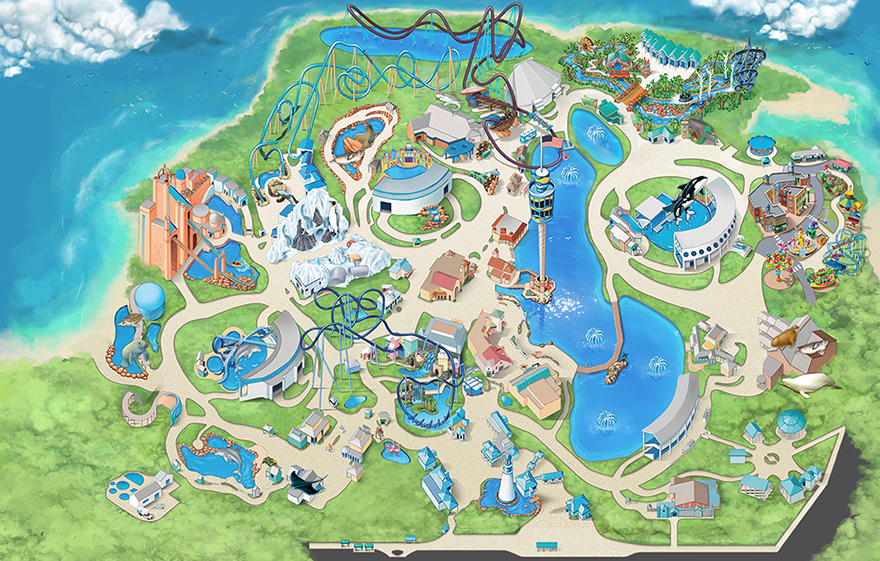 Map of SeaWorld Orlando Attractions
